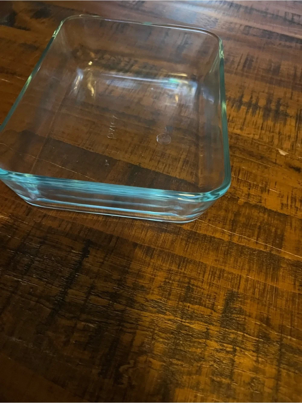 Pyrex Embossed Glass Marking with Gold Hue